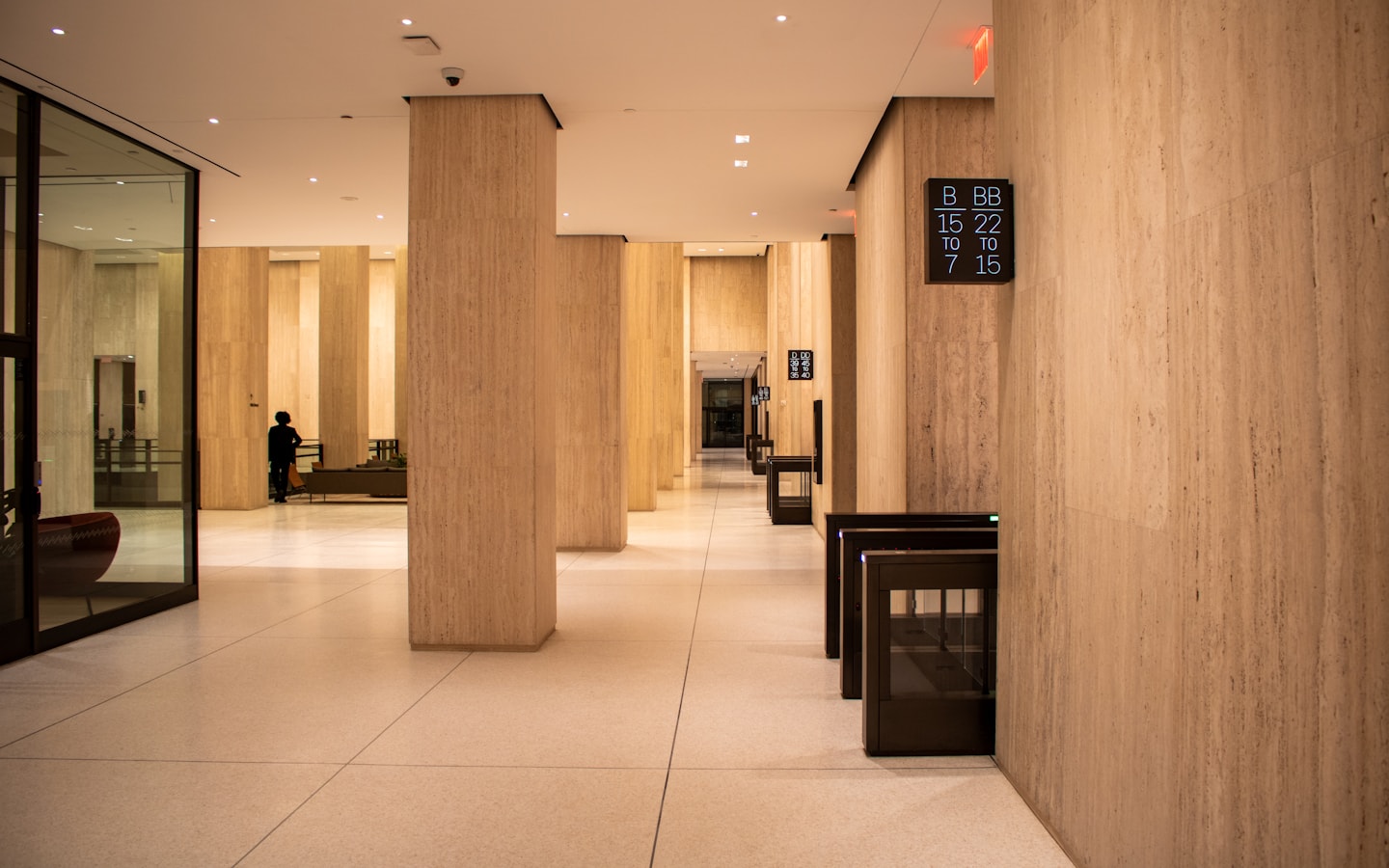 The lobby of a modern commercial building — the kind of facility BVTC supplies